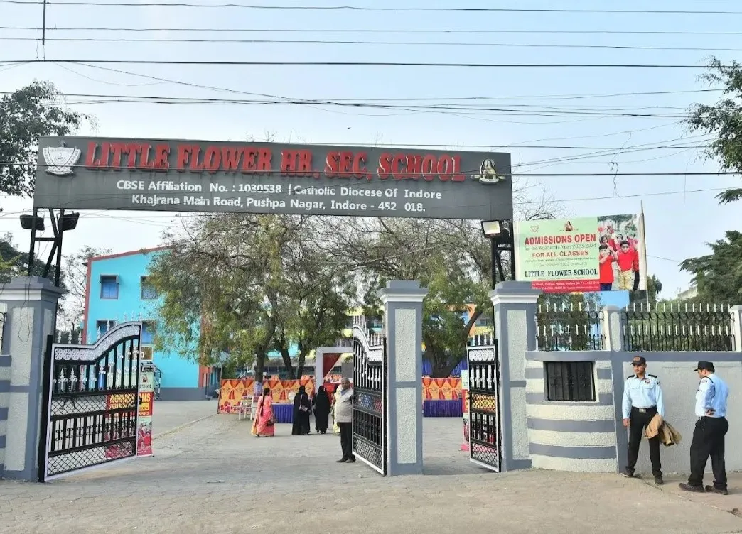 The Little Flower School gate on Khajrana Main Road